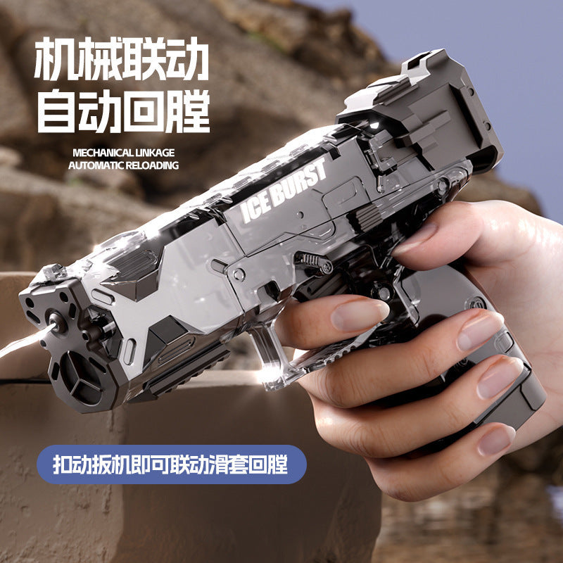 Kids' ice blast water gun toy - mechanical linkage rebound mini water blaster - summer beach outdoor cross-border wholesale