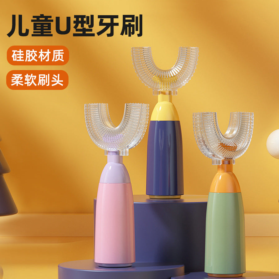 Children's u-shaped toothbrush oral silicone soft-bristled toothbrush oral cleaning baby toothbrush infant brushing artifact