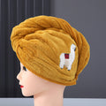 New arrival dry hair cap for women, water-absorbent, quick-drying, cute alpaca thickened shower cap, hair wiping, logo printed, dry hair towel wholesale