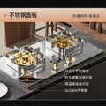 German baeda pure stainless steel 304 thickened large panel gas stove nine-chamber fierce fire table embedded fixed double stove