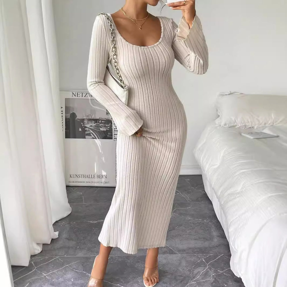 export women's sexy & sweet style dress - spring/summer backless design, high-waisted slit maxi dress