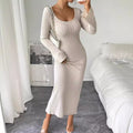 export women's sexy & sweet style dress - spring/summer backless design, high-waisted slit maxi dress