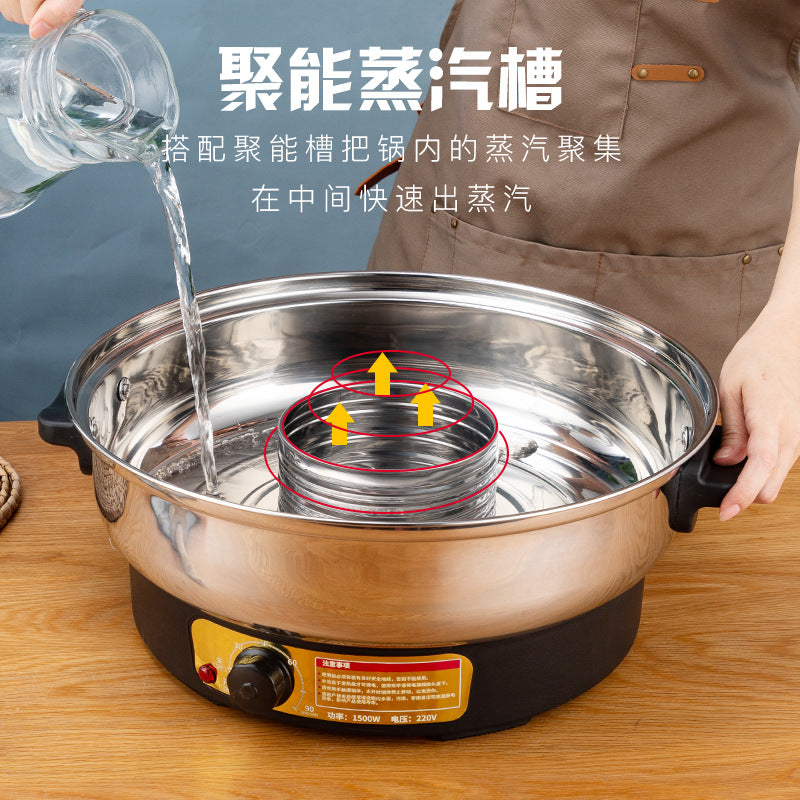 Multifunctional steamer electric steamer electric steamer three-layer stainless steel steamer for home steaming all-in-one electric steamer steaming buns