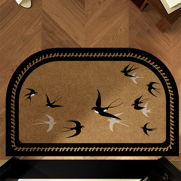 Medieval style floor mat Entry door mat Entry door mat Entry door Household dirt-resistant silk ring anti-skid foot mat French retro advanced sense