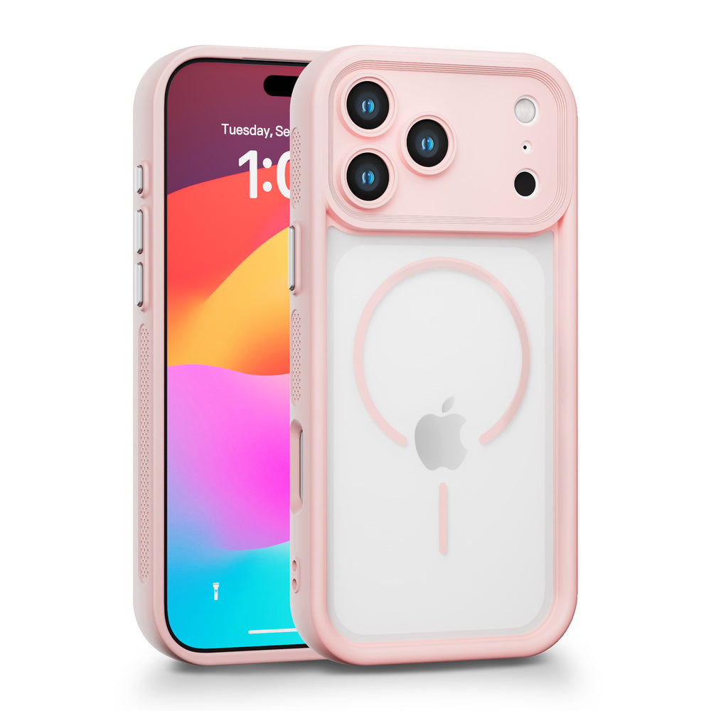 Suitable for iphone17prom mobile phone case 16 two-in-one magnetic suction apple 15 electroplated button pc cooling mobile phone case