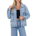 Amazon tiktok pinduoduo foreign trade cross-border fashion y2k style women's loose light washed denim jacket