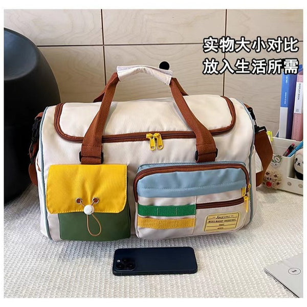 2024 contrasting colors cute luggage bag travel big bag dopamine girls swimming yoga bag sports fitness bag