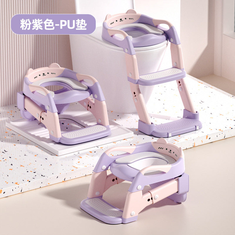 Foldable & adjustable baby potty ladder - 3-in-1 portable toilet training aid for toddlers