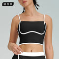 New color block quick-dry sports bra women's fitness shockproof fixed cup summer high-elastic yoga outfit top