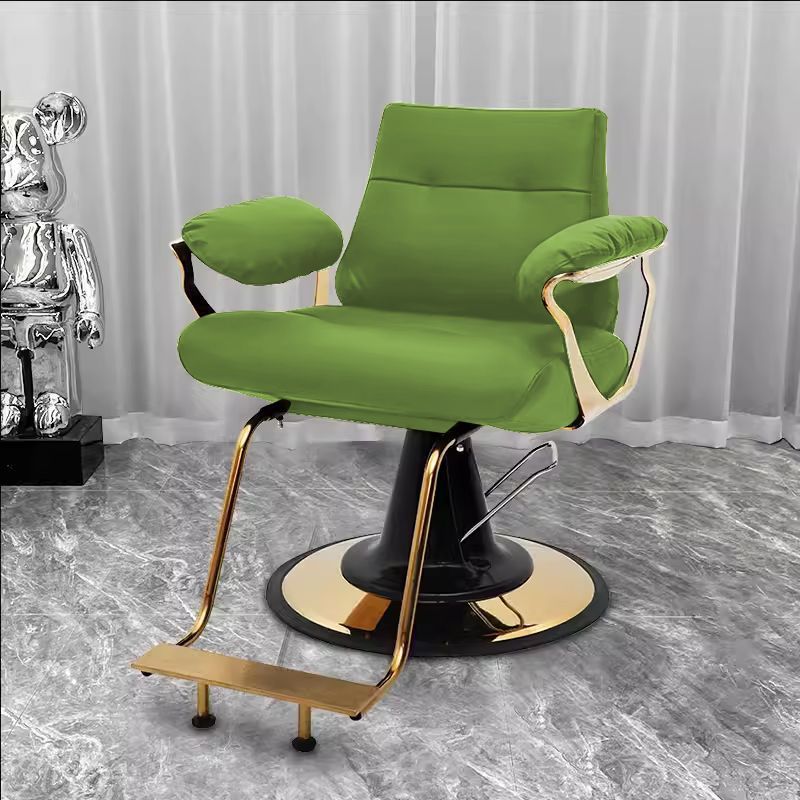 Influencer-approved barber chair - stainless steel, high-end salon chair for perming, dyeing, and cutting. features adjustable height, swivel function, and thickened padding. perfect for professional hair salons
