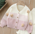 Kids' knit cardigan & pants set -  autumn/winter new collection - girls' cartoon cardigan & wide-leg pants set