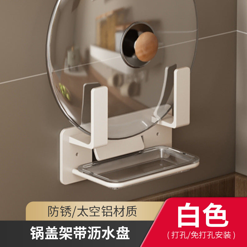 White Kitchen Shelf Wall-mounted No-punching Wall Multifunctional Household Chopsticks Knife Holder Seasoning Storage Hanger