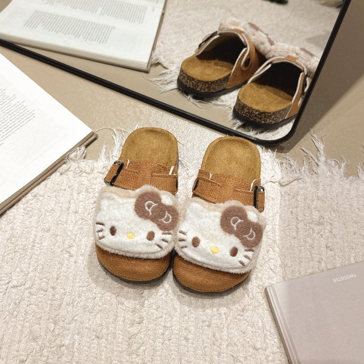 Girls' princess half-slippers, new spring 2025 collection, kids' birkenstock-style soft sole closed-toe slip-ons