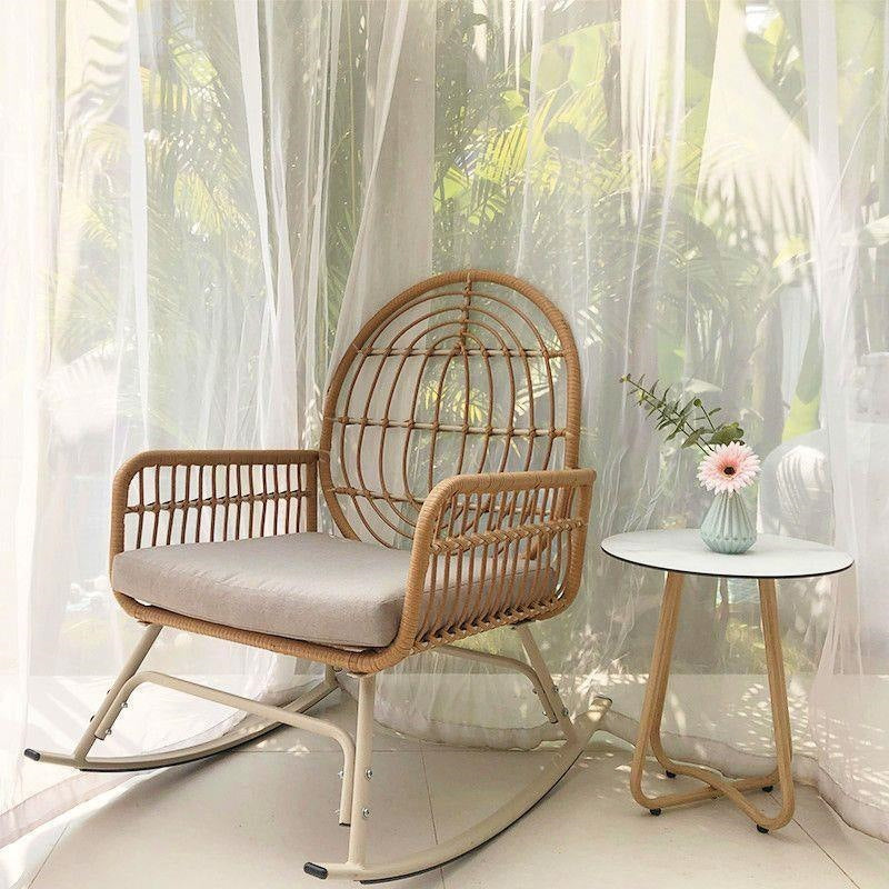 Rocking chair balcony casual rattan chair for home lazy sofa single living room rocking chair outdoor adult lounge rocking chair