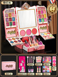 Kids' cosmetics toy princess doll set dressing table play house girl music makeup box wholesale gift