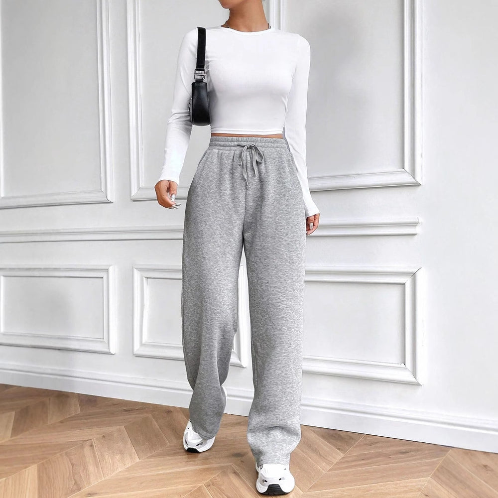 53238#  cross-border women's fashion european and american ins style new casual loose wide-leg sweatpants
