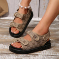 Summer plus sizeexport denim velcro high heel thick sole sandals new arrival cross-border fashionroman women