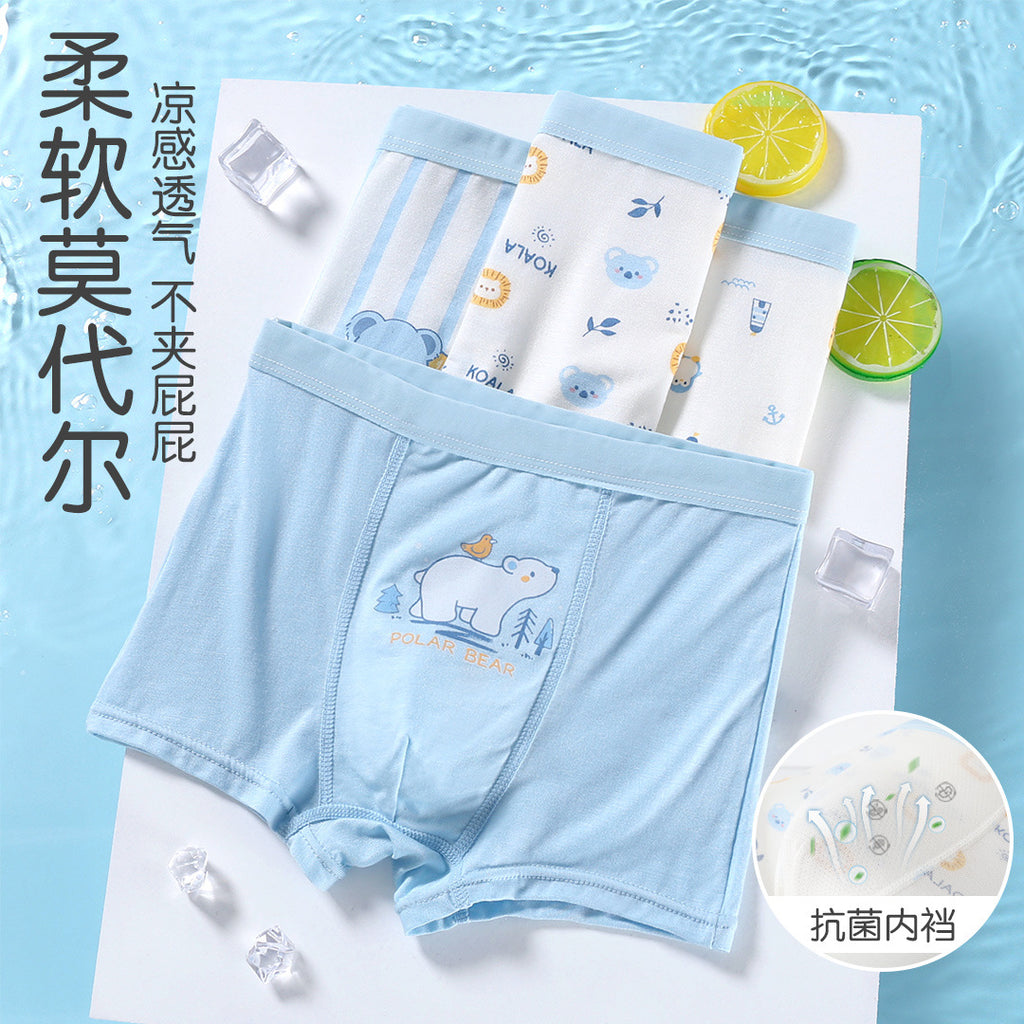 Modal boys underwear summer thin children's flat angle antibacterial crotch boxer shorts boy baby 100% cool