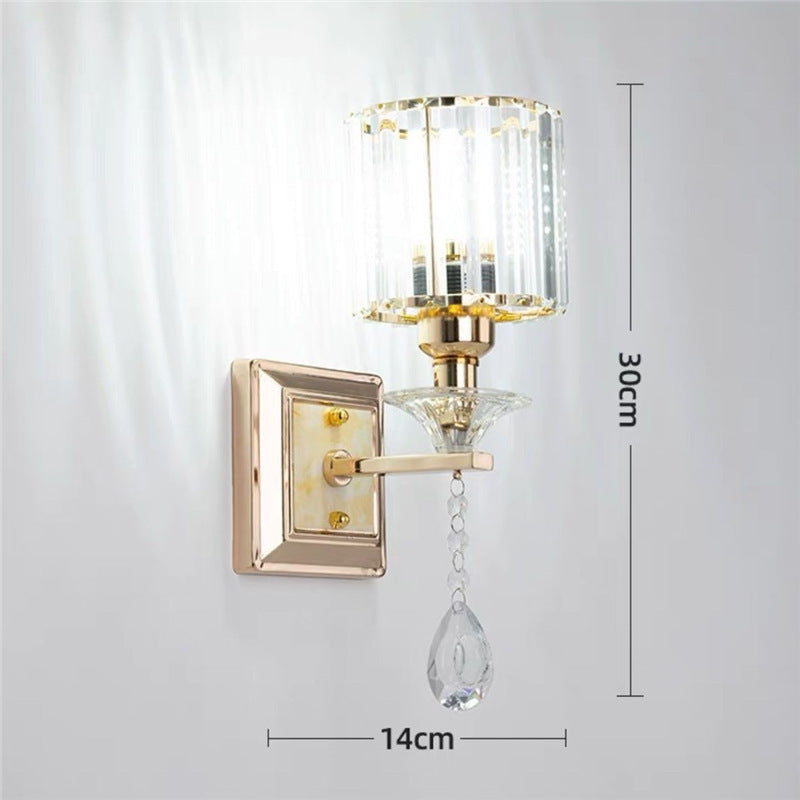 Postmodern light luxury crystal wall lamp - nordic style bedroom bedside lamp, living room background wall, hotel stairway aisle light