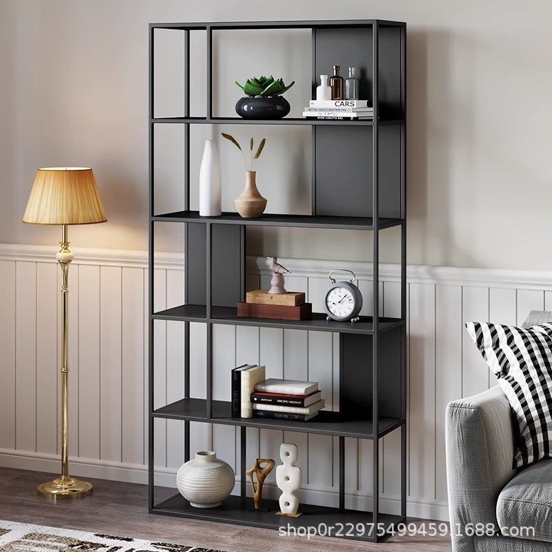 American wrought iron partition shelf bookshelf floor-to-ceiling multi-layer storage design is suitable for living rooms and offices