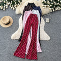 Retrohigh waistlooseeasiest for matchpolka dot slightly flared pants for women summer lazy style slimming lookslimming lookcasualpantsk-style