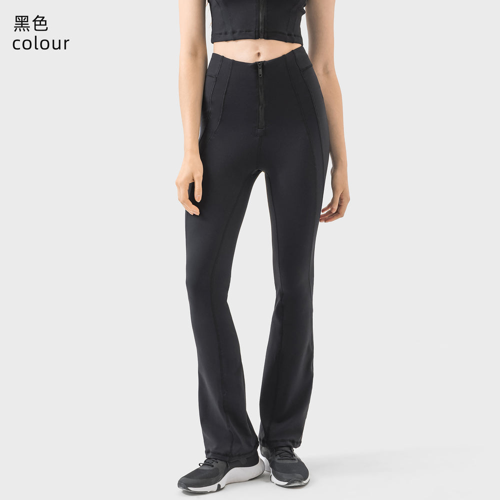 Millennial new zipper tummy control butt lift slimming flare leggings - versatile casual sports running yoga pants for women dss094