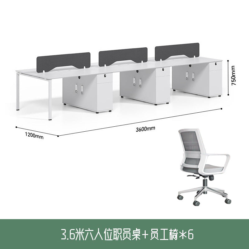 Office desk and chair set - minimalist office workstation for 2-4 people - partitioned desk for finance, office furniture