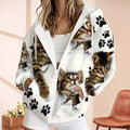 hot-selling plus-size women's zip-up hoodie, new casual long-sleeve hooded sweatshirt jacket, dropshipping available