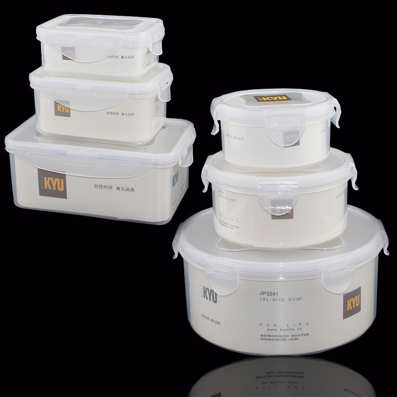 New fresh-keeping box, microwave oven heating leak-proof lunch box, food storage box, high-end plastic thickened sealed box, round.