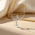 8436 white diamond ecg steel necklace