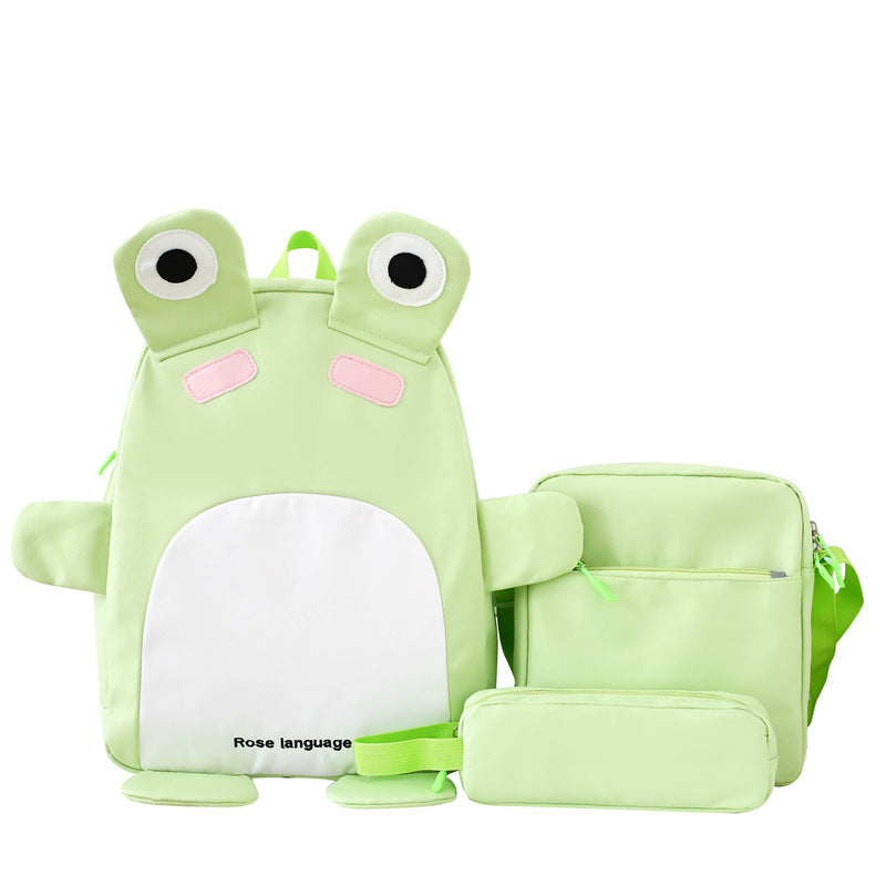 School bag backpack for women 2025 new cartoon primary and secondary school students backpack small fresh and funny three-piece backpack