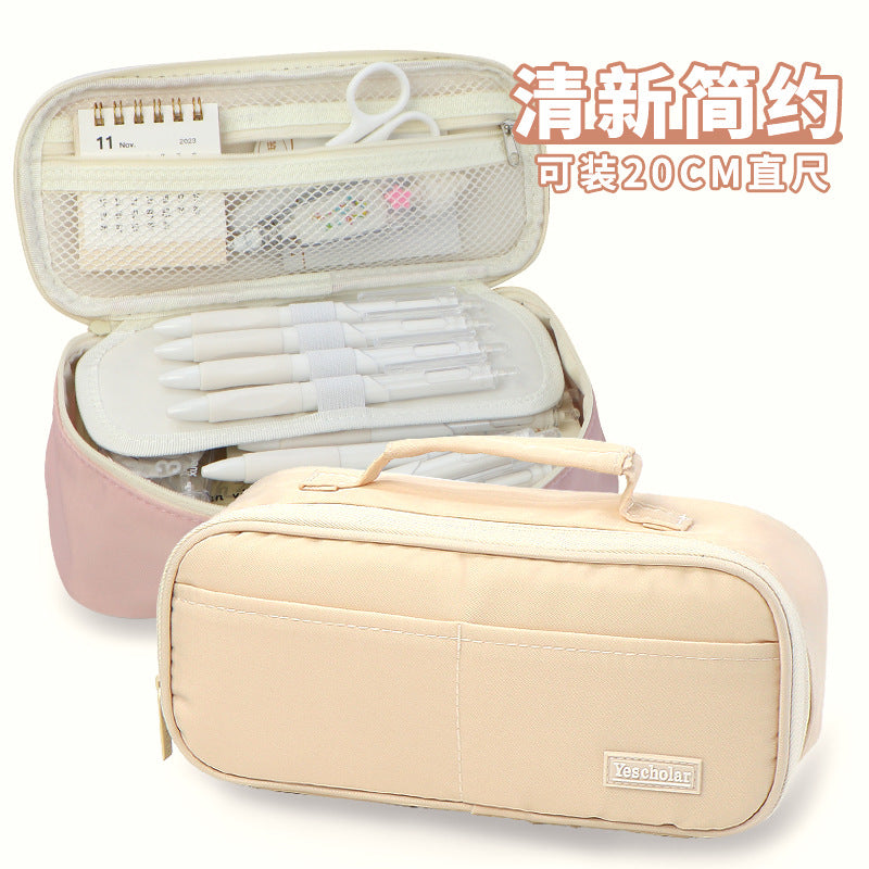 Cross-border customization  large-capacity pencil bag, primary and secondary school students multi-functional stationery box, cosmetic bag, multi-layer stationery bag