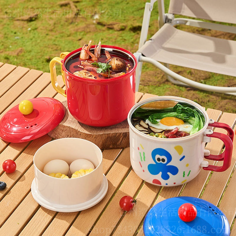 Food grade 304 stainless steel self-heating bowl dormitory student meals self-heating box heating instant noodle bento box cross-border