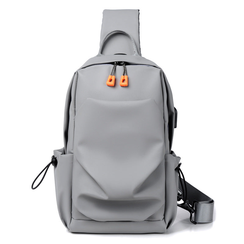 Factory new wholesale men's breast bag, water-proof and wear-resistant shoulder bag, simple and fashionable commuter messenger bag can be printed.