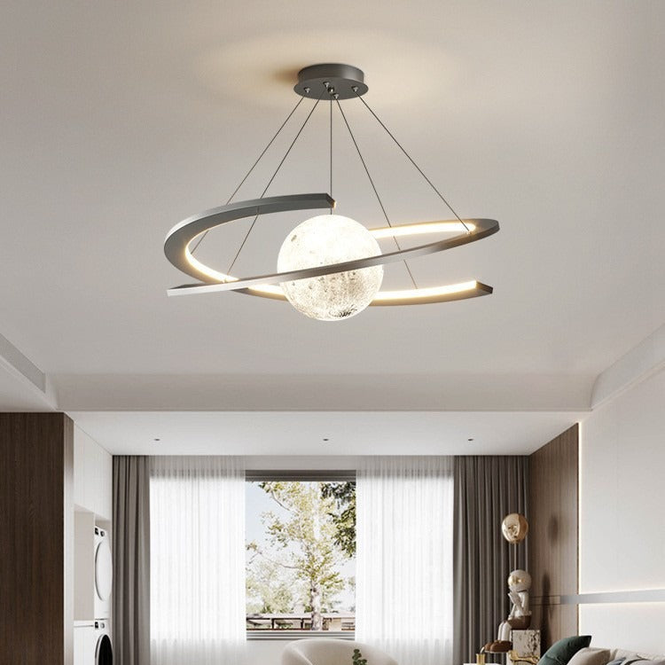 Double Semicircle Italian Living Room Chandelier Simple Wind Modern Main Light 2024 Nordic Minimalist Designer Bedroom Lighting