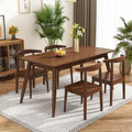 Minimalist home square solid wood dining table walnut color table dining table and chair set solid wood dining table and chairs