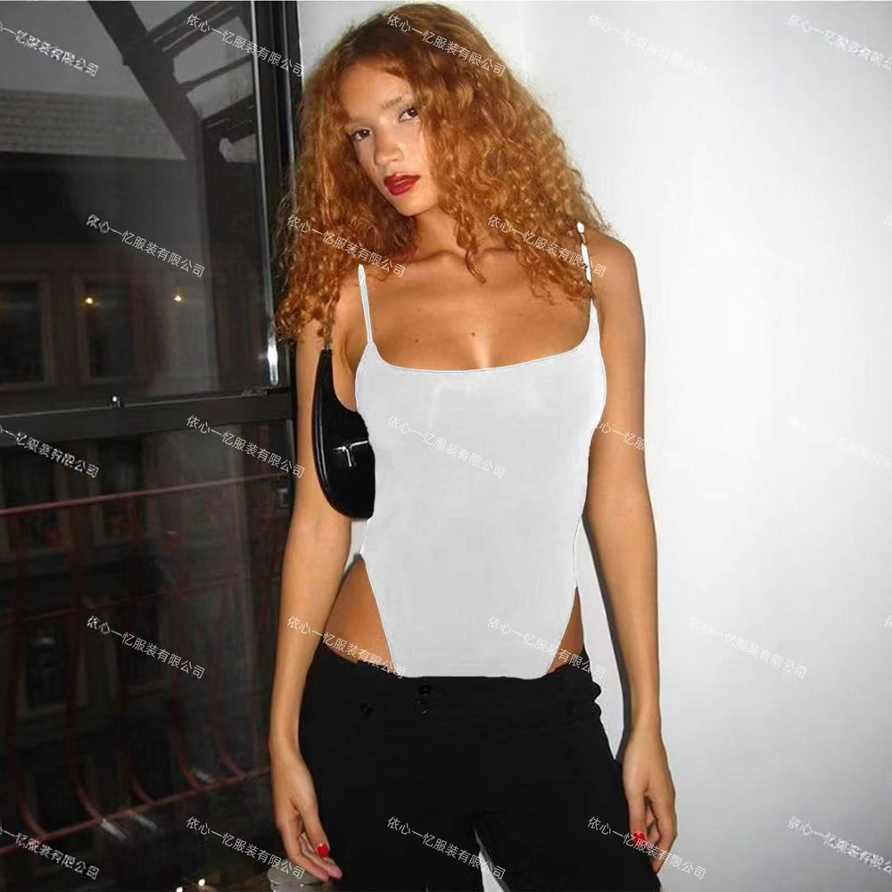 2025 european and american cross-border new fashion sexy solid color camisole dress - slim fit, low-cut, backless, hot girl style