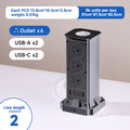 Us 110v usb multi-port pd fast charging power strip with dual-sided outlets and extension cord
