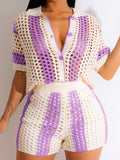 "vip exclusive" cross-border e-commerce source factory: european and american style women's knit striped sexy lingerie set