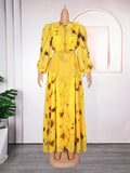 Amazon new arrivalretrolongrufflesdress cross-border foreign trade  african printing long skirt
