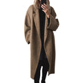 winter cross-border fashion  independent station  women's multi-color multi-size woolen long windbreaker outwear