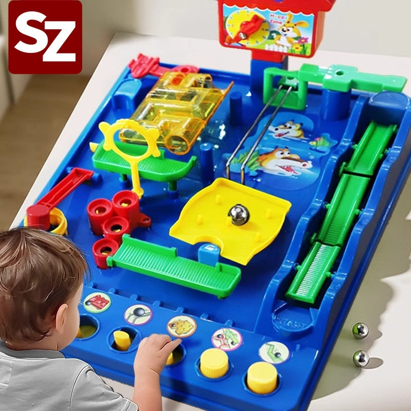 Jungle adventure marble run track tabletop game - 3-6 year old boys' marble maze educational toy