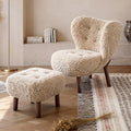 French style plush sofa leisure chair for home, audio-visual room, solid wood sofa chair for bedroom, study, living room, single sofa chair