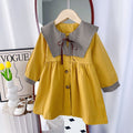 Girls' autumn windbreaker - new korean style outerwear for spring and autumn, chic mid-length trench coat for toddlers and young children