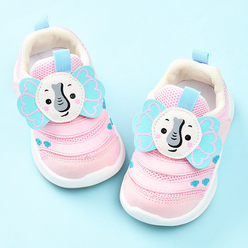 Kids' spring/autumn  collection: girls' breathable soft-soled baby shoes, boys' athletic shoes, and first walker shoes