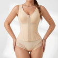 Oem enhanced version of the vest body shaping topsslimming look hip lift 11-bone outer zipper inner buttoned one-piece body shaping garment