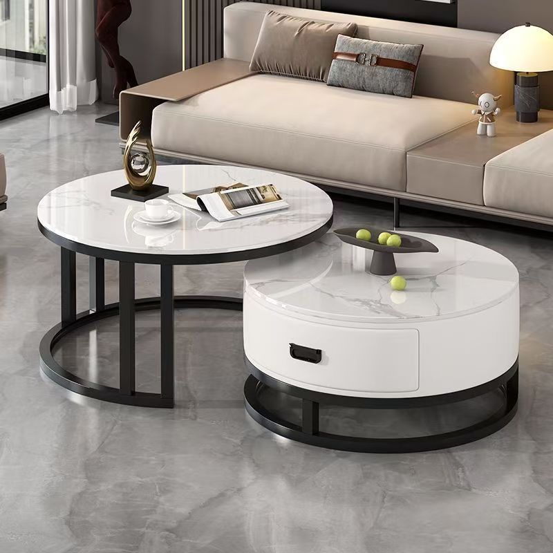 Rock slab coffee table living room for homeaccessible luxury modern casual rental house new arrival tea table oval popular small apartment tea