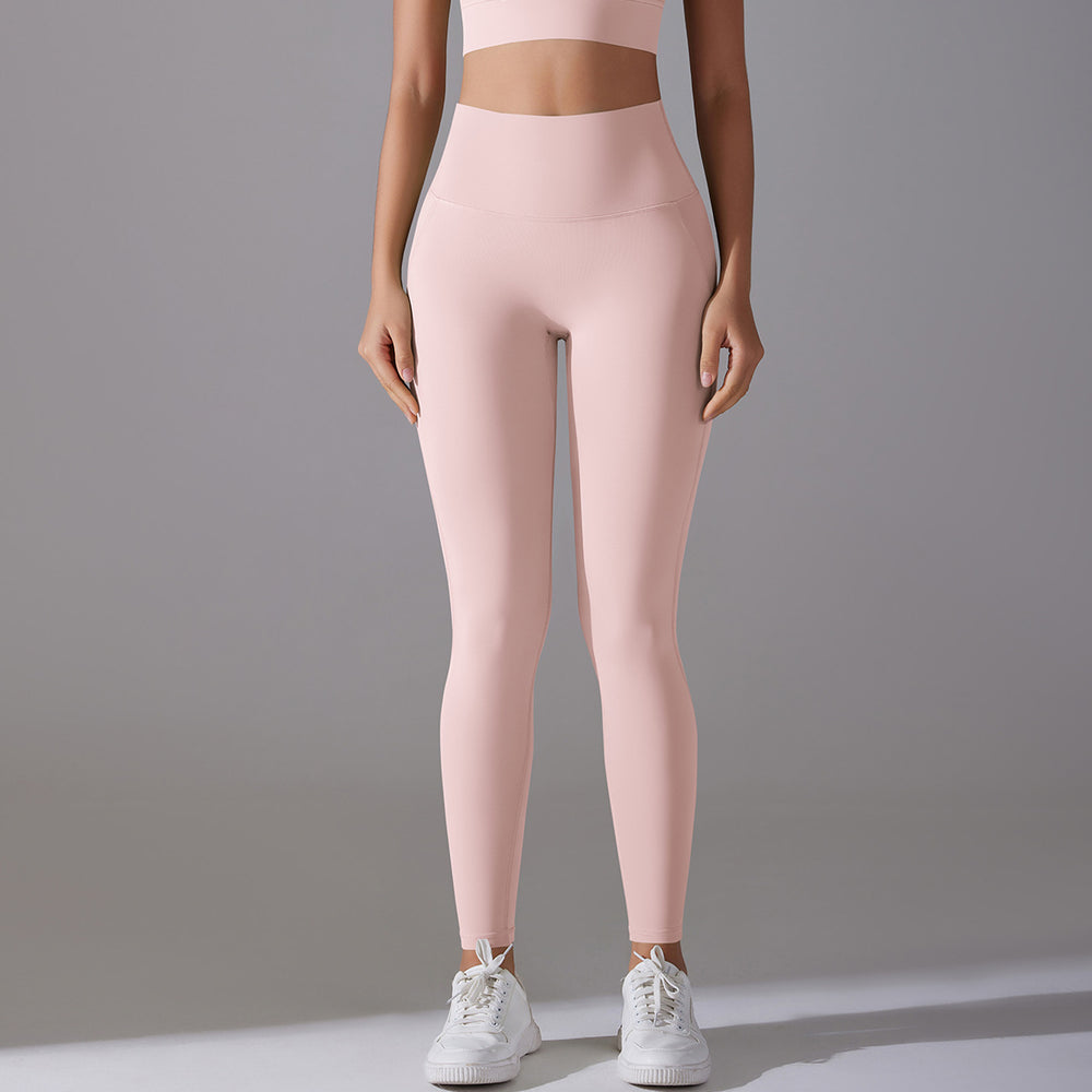 New arrival free underwear without embarrassing lines high waist tight nude nine-point pants sports running fitness high elastic yoga pants
