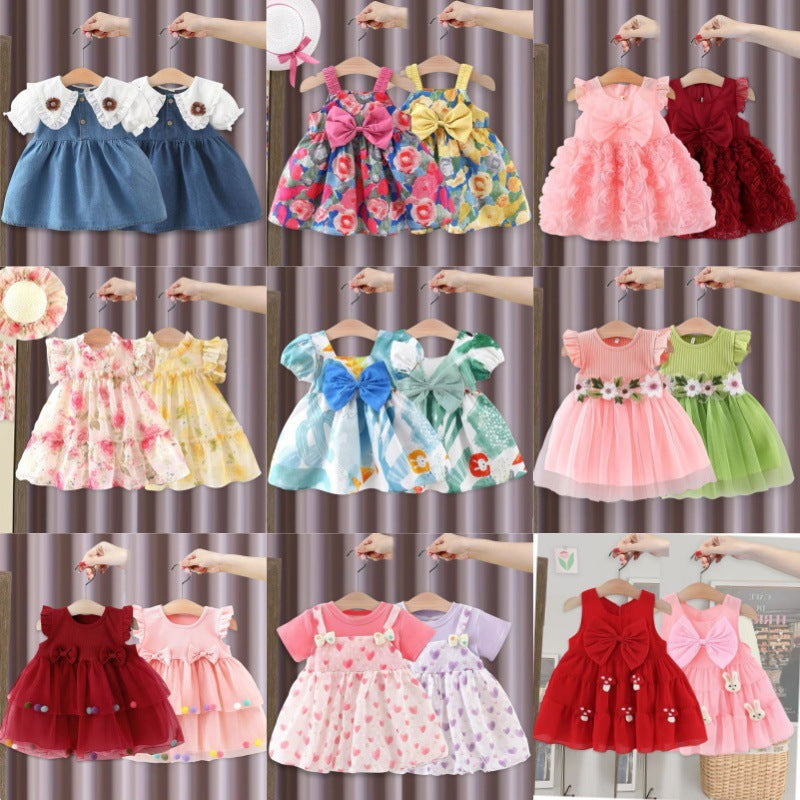 Girls' dresses: new  summer collection - baby & toddler cartoon bowknot mesh tank dress