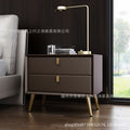 Bedside table free of installation drawer casual postmodern small cabinet accessible luxury scandinavian storage cabinet master bedroom classy leather